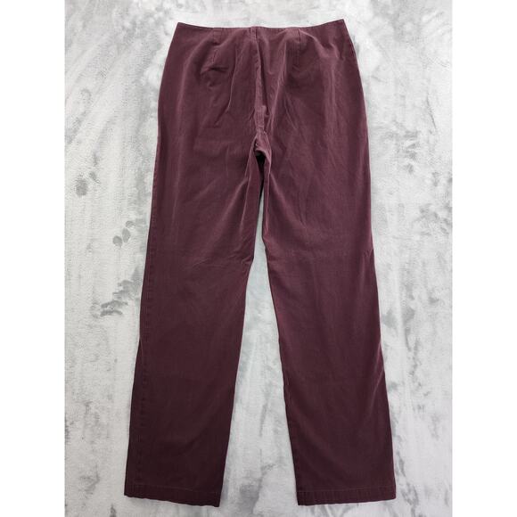 Dockers Flat Front Mid Rise Trouser Pants Size 30 Burgundy Purple Stretch Office - Picture 2 of 10